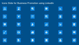 Business Promotion Using Linkedin Icons Slide For Business Promotion Using Linkedin Graphics PDF