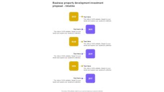 Business Property Development Investment Proposal Timeline One Pager Sample Example Document
