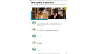 Business Proposal For Successful Workshop Delivery Workshop Promotion One Pager Sample Example Document