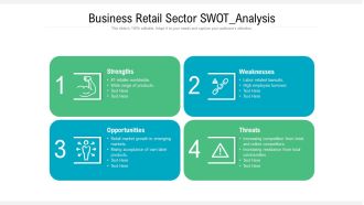 Business Retail Sector SWOT Analysis Ppt Powerpoint Presentation Styles Graphics Pdf