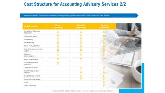 Business Service Provider Cost Structure For Accounting Advisory Services Return Information PDF