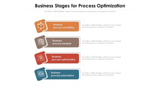 Business Stages For Process Optimization Ppt PowerPoint Presentation Professional Background Designs PDF