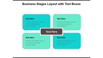 Business Stages Layout With Text Boxes Ppt PowerPoint Presentation Show Templates PDF