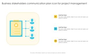 Business Stakeholders Communication Plan Icon For Project Management Background PDF