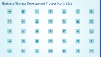 Business Strategy Development Process Icons Slide Template PDF