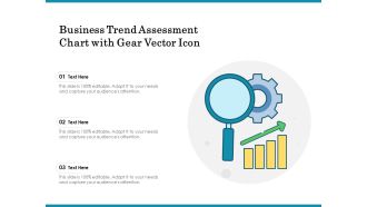 Business Trend Assessment Chart With Gear Vector Icon Ppt PowerPoint Presentation Styles Vector PDF
