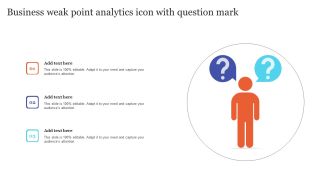 Business Weak Point Analytics Icon With Question Mark Introduction PDF