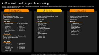 Buzz Marketing Strategies To Expand Campaign Reach Offline Tools Used For Guerilla Marketing Microsoft PDF