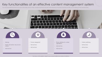 CMS Deployment To Increase Key Functionalities Of An Effective Content Management Icons PDF