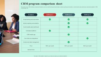 CRM Program Comparison Sheet Ppt PowerPoint Presentation File Outline PDF