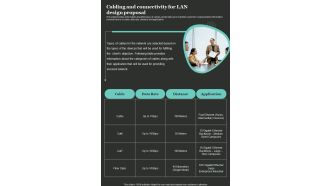 Cabling And Connectivity For LAN Design Proposal One Pager Sample Example Document