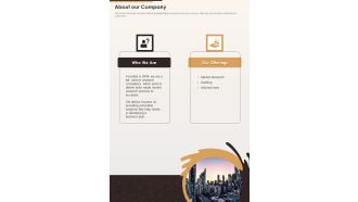 Cafe Business Proposal About Our Company One Pager Sample Example Document