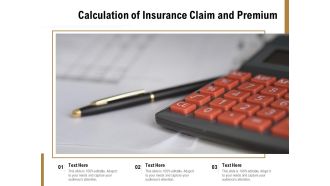 Calculation Of Insurance Claim And Premium Ppt PowerPoint Presentation File Show PDF