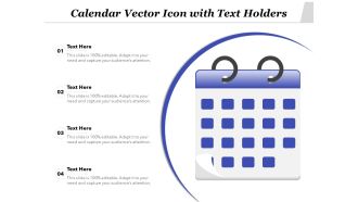 Calendar Vector Icon With Text Holders Ppt PowerPoint Presentation Icon Background Images PDF