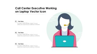 Call Center Executive Working On Laptop Vector Icon Ppt PowerPoint Presentation Portfolio Designs PDF