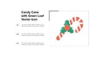 Candy Cane With Green Leaf Vector Icon Ppt Powerpoint Presentation Infographic Template Graphics Tutorials