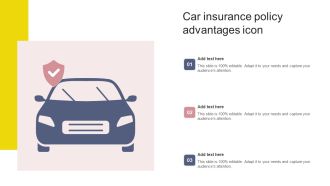 Car Insurance Policy Advantages Icon Diagrams PDF