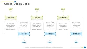 Career 2007 To 2022 Example Presentation For Job Interview Ppt Gallery Graphic Tips PDF