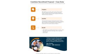Caretaker Recruitment Proposal Case Study One Pager Sample Example Document
