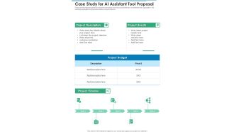 Case Study For AI Assistant Tool Proposal One Pager Sample Example Document