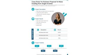 Case Study For Business Proposal To Raise Funding From Angel Investor One Pager Sample Example Document
