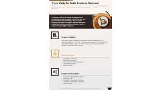 Case Study For Cafe Business Proposal One Pager Sample Example Document