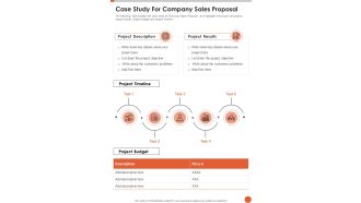 Case Study For Company Sales Proposal One Pager Sample Example Document