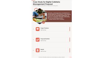 Case Study For Digital Cafeteria Management Proposal One Pager Sample Example Document