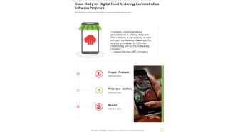 Case Study For Digital Food Ordering Administration Software Proposal One Pager Sample Example Document