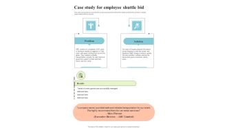 Case Study For Employee Shuttle Bid One Pager Sample Example Document