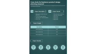 Case Study For Freelance Product Design Planning Proposal One Pager Sample Example Document