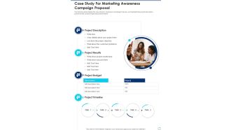 Case Study For Marketing Awareness Campaign Proposal One Pager Sample Example Document