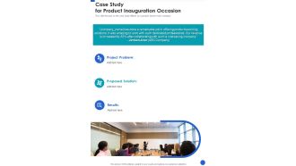 Case Study For Product Inauguration Occasion One Pager Sample Example Document