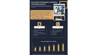 Case Study For Television Marketing Campaign Proposal One Pager Sample Example Document