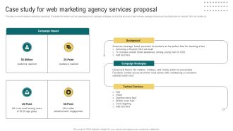 Case Study For Web Marketing Agency Services Proposal Ppt Layouts Backgrounds PDF