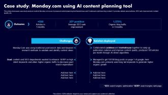 Case Study Mondaycom Using AI Content Planning Tool Ppt Portfolio Clipart PDF