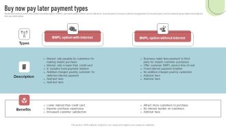 Cashless Payment Strategies To Enhance Business Performance Buy Now Pay Later Payment Types Microsoft PDF