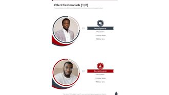 Cathedral Congregation Proposal Client Testimonials One Pager Sample Example Document
