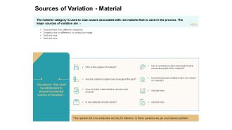 Cause And Effect For Business Problem Solution Sources Of Variation Material Summary PDF