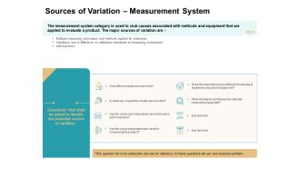 Cause And Effect For Business Problem Solution Sources Of Variation Measurement System Pictures PDF