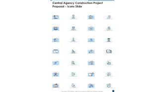Central Agency Construction Project Proposal Icons Slide One Pager Sample Example Document
