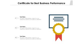 Certificate For Best Business Performance Ppt PowerPoint Presentation File Graphics Example PDF