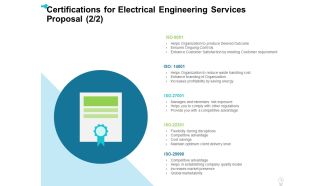 Certifications For Electrical Engineering Services Proposal Cost Ppt Outline Deck PDF