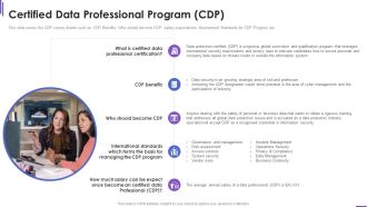 Certified Data Professional Program Collection Of Information Technology Certifications Mockup PDF