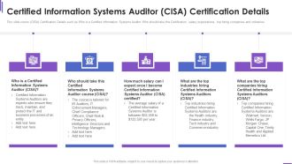 Certified Information Systems Collection Of Information Technology Certifications Slides PDF