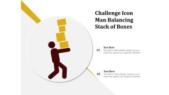 Challenge Icon Man Balancing Stack Of Boxes Ppt PowerPoint Presentation Icon Professional PDF