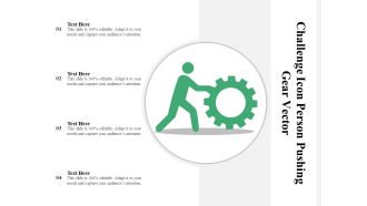 Challenge Icon Person Pushing Gear Vector Ppt PowerPoint Presentation File Maker PDF