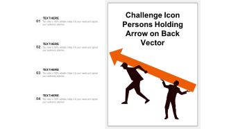 Challenge Icon Persons Holding Arrow On Back Vector Ppt PowerPoint Presentation File Good PDF
