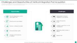 Challenges And Opportunities Of Vertical Integration Post Acquisition Designs PDF