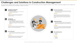 Challenges And Solutions In Construction Management Clipart PDF